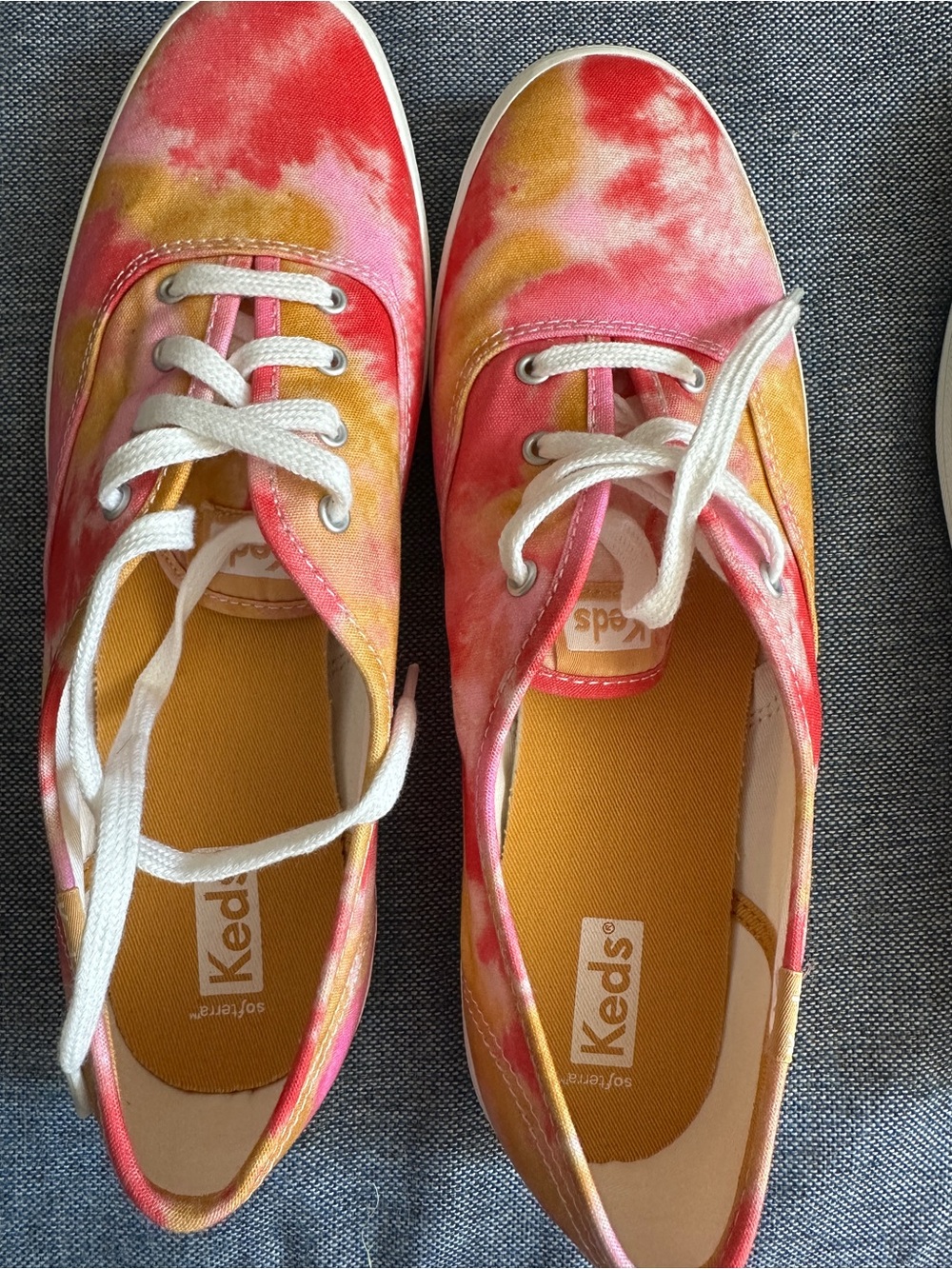 Keds women Tie-Dye Canvas Sneakers in Pink & Yellow